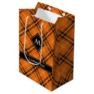 Halloween Orange Tartan Medium Gift Bag