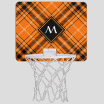 Halloween Orange Tartan Mini Basketball Hoop