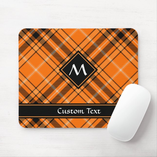 Halloween Orange Tartan Mouse Pad (With Mouse)