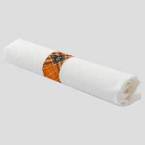 Halloween Orange Tartan Napkin Bands