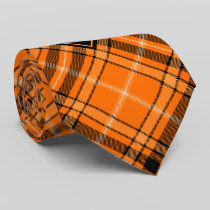 Halloween Orange Tartan Neck Tie