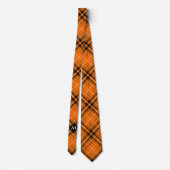 Halloween Orange Tartan Neck Tie (Back)