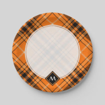 Halloween Orange Tartan Paper Plates