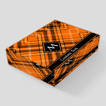 Halloween Orange Tartan Paperweight