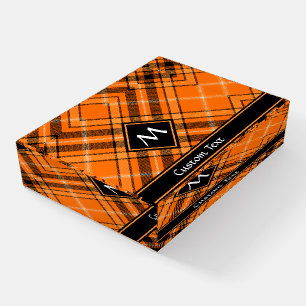 Halloween Orange Tartan Paperweight