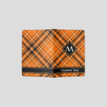 Halloween Orange Tartan Passport Holder