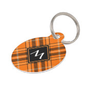 Halloween Orange Tartan Pet ID Tag (Side)