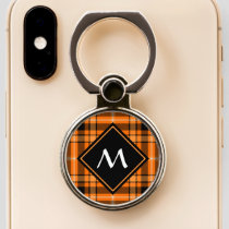 Halloween Orange Tartan Phone Ring Stand