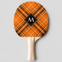 Halloween Orange Tartan Ping Pong Paddle