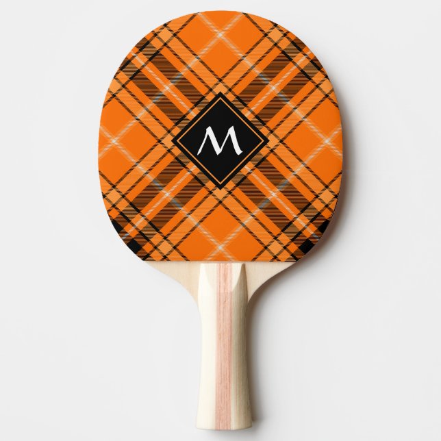 Halloween Orange Tartan Ping Pong Paddle (Front)