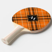 Halloween Orange Tartan Ping Pong Paddle (Front Angle)