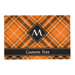 Halloween Orange Tartan Placemat