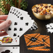 Halloween Orange Tartan Playing Cards (In Situ)