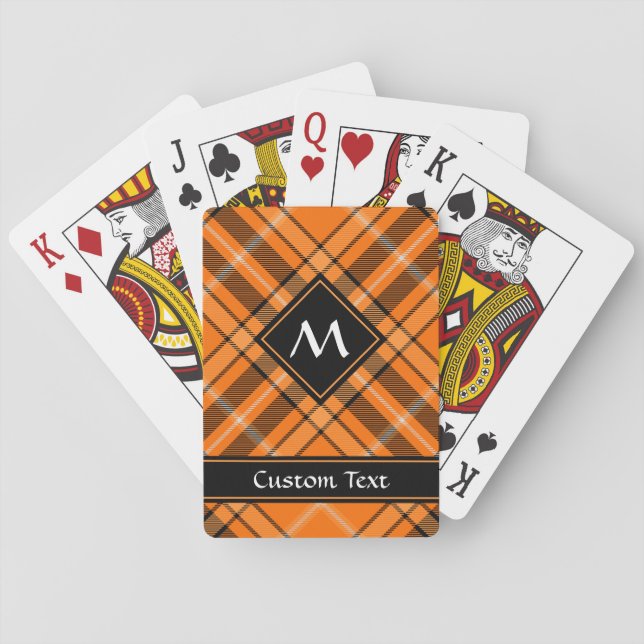 Halloween Orange Tartan Playing Cards (Back)