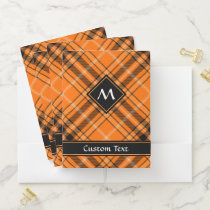 Halloween Orange Tartan Pocket Folder