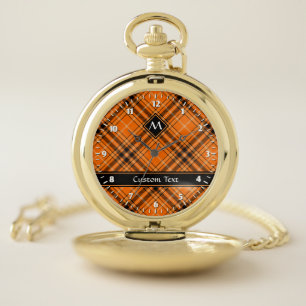 Halloween Orange Tartan Pocket Watch