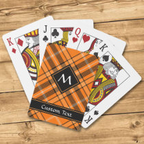 Halloween Orange Tartan Poker Cards