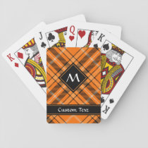 Halloween Orange Tartan Poker Cards
