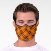 Halloween Orange Tartan Premium Face Mask (Worn)