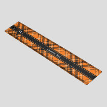 Halloween Orange Tartan Ruler