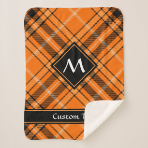 Halloween Orange Tartan Sherpa Blanket