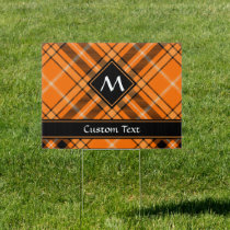 Halloween Orange Tartan Sign