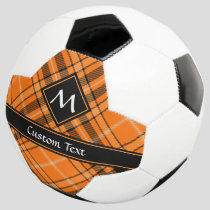 Halloween Orange Tartan Soccer Ball