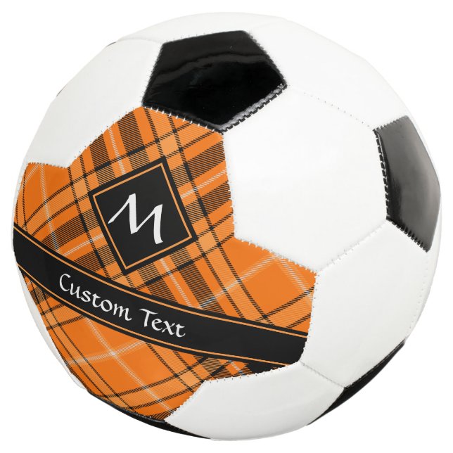 Halloween Orange Tartan Soccer Ball (Three Quarter)