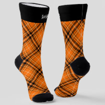 Halloween Orange Tartan Socks