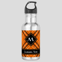 Halloween Orange Tartan Stainless Steel Water Bottle