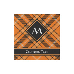 Halloween Orange Tartan Stone Magnet
