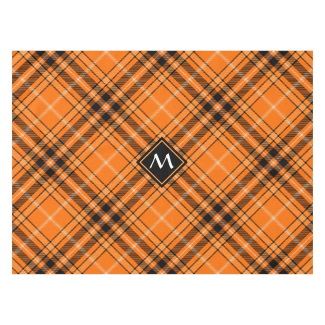 Halloween Orange Tartan Tablecloth (Front (Horizontal))