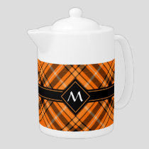 Halloween Orange Tartan Teapot