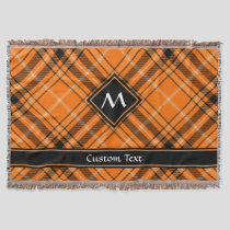 Halloween Orange Tartan Throw Blanket