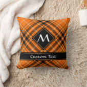 Halloween Orange Tartan Throw Pillow (Blanket)