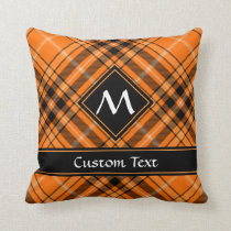 Halloween Orange Tartan Throw Pillow