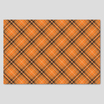 Halloween Orange Tartan Tissue Paper