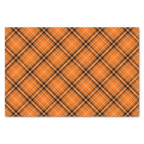 Halloween Orange Tartan Tissue Paper