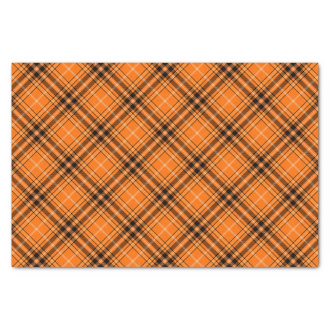 Halloween Orange Tartan Tissue Paper (Front)
