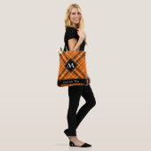 Halloween Orange Tartan Tote Bag (On Model)