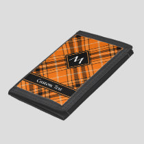 Halloween Orange Tartan Tri-fold Wallet