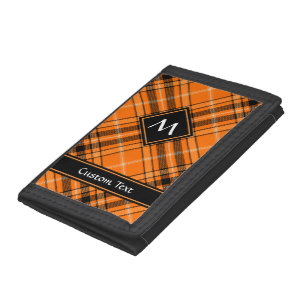 Halloween Orange Tartan Tri-fold Wallet