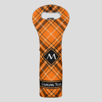 Halloween Orange Tartan Wine Bag