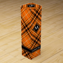 Halloween Orange Tartan Wine Box