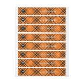 Halloween Orange Tartan Wrap Around Address Label (Sheet)