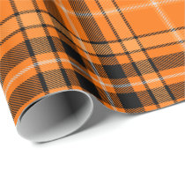 Halloween Orange Tartan Wrapping Paper