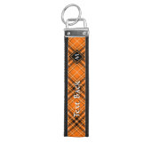 Halloween Orange Tartan Wrist Keychain (Keys on Top)