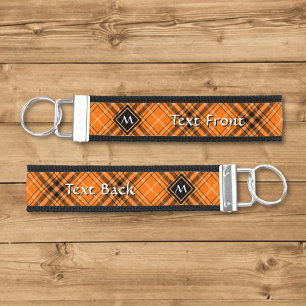 Halloween Orange Tartan Wrist Keychain