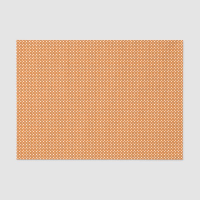 Halloween Orange Tiny White Polka Dot Tissue Paper (Front)