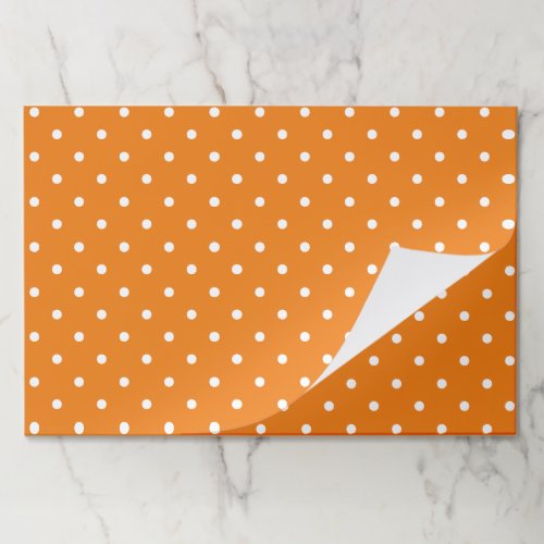 Halloween orange white polka dots paper placemats